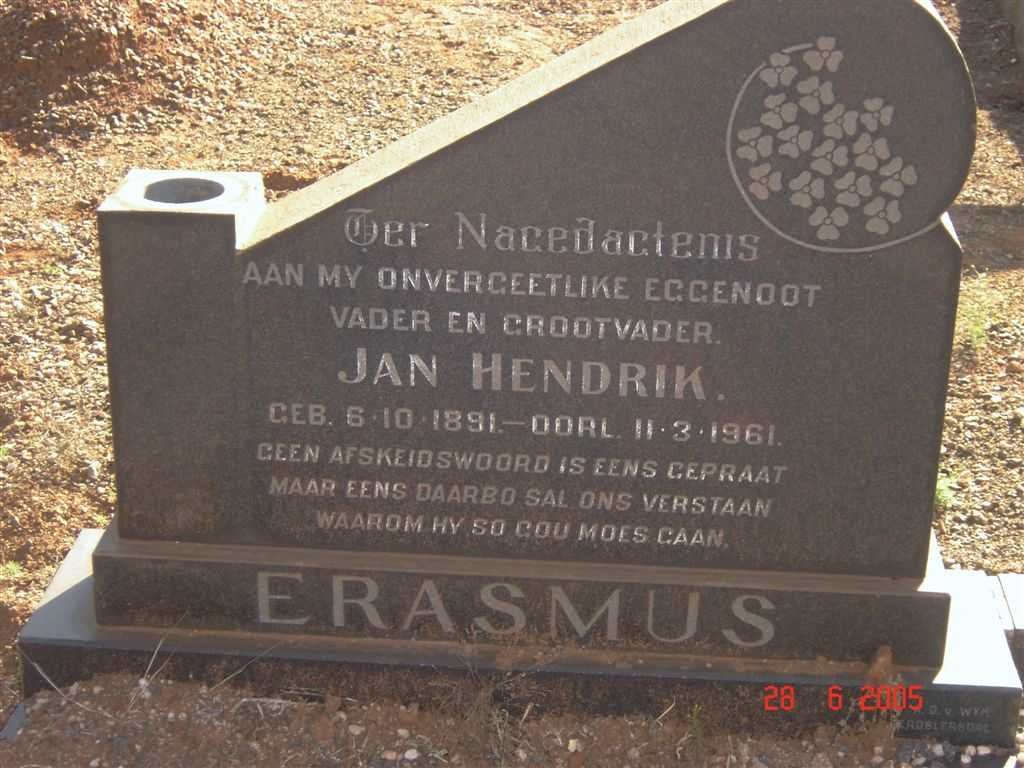ERASMUS Jan Hendrik 1891-1961