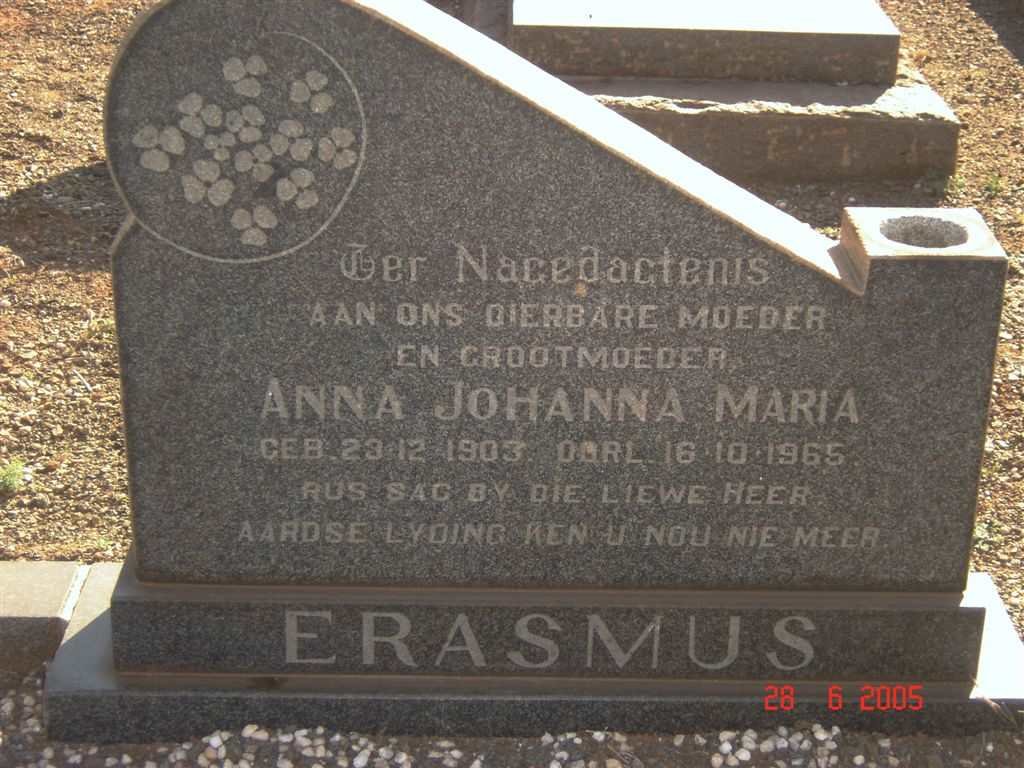 ERASMUS Anna Johanna Maria 1903-1965