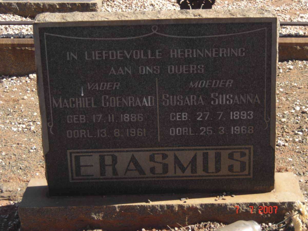 ERASMUS Machiel Coenraad 1886-1961 &amp; Susara Susanna 1893-1968