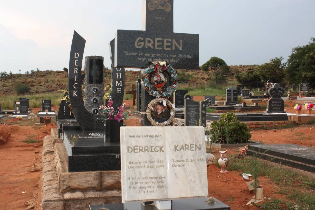 GREEN Derrick 1966-2004 &amp; Karen 1968-