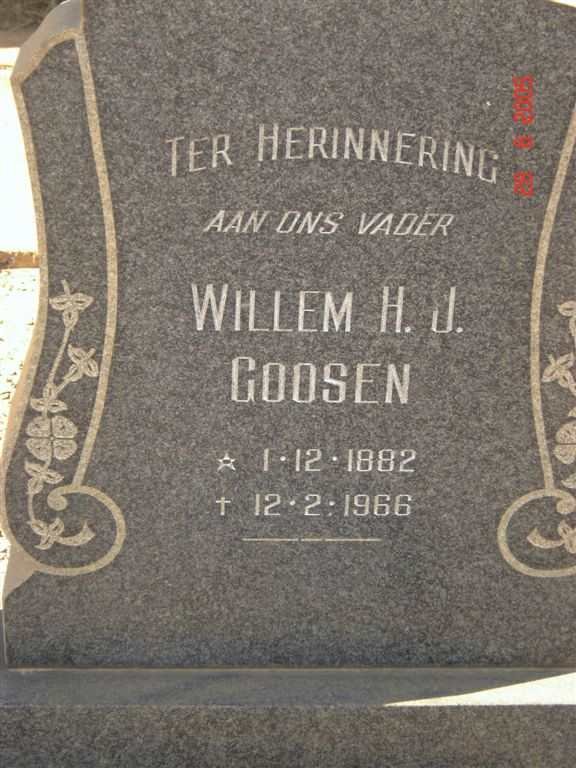 GOOSEN Willem H.J. 1882-1966