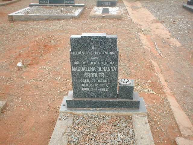 GROBLER Magdalena Johanna nee DE WAAL 1897-1965