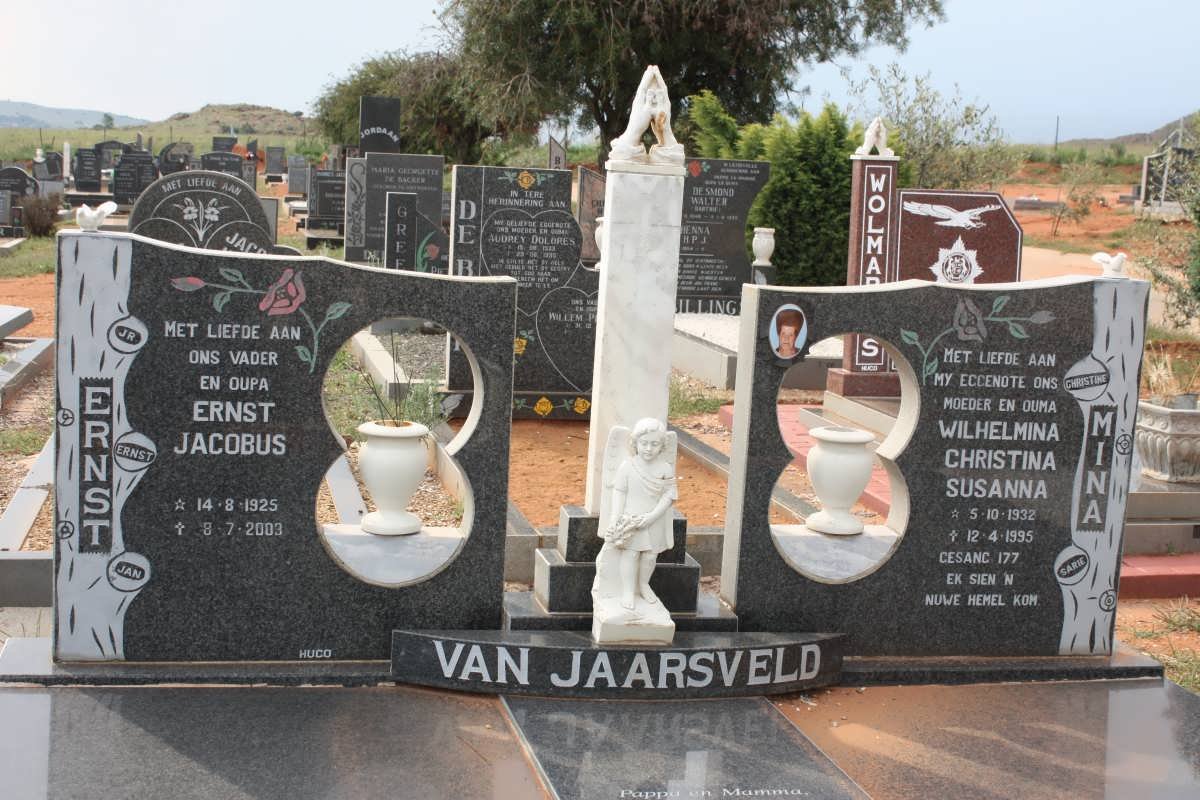 JAARSVELD Ernst Jacobus, van 1925-2003 &amp; Wilhelmina Christina Susanna 1932-1995
