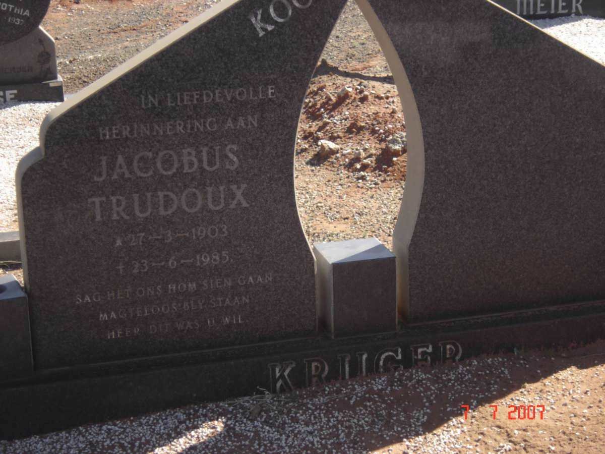KRUGER Jacobus Trudoux 1903-1985