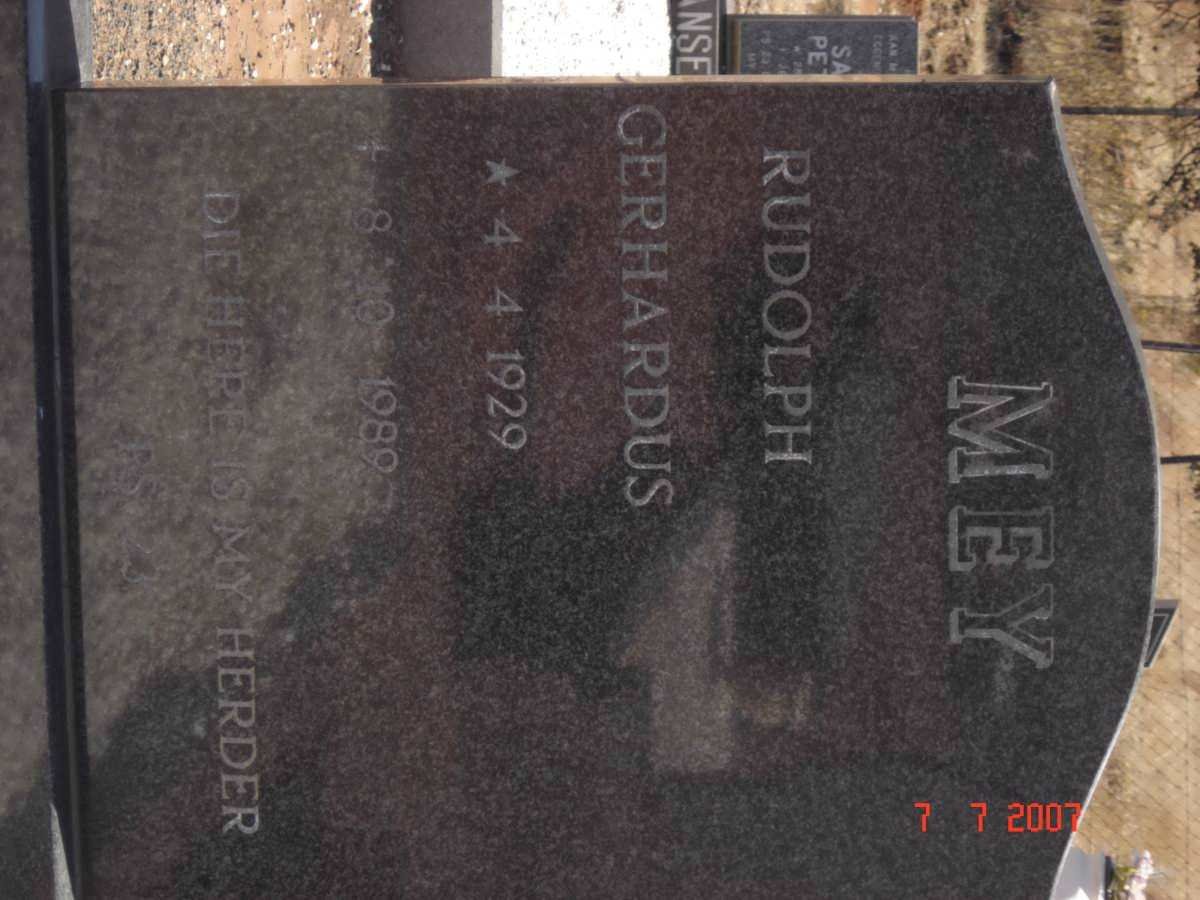 MEY Rudolph Gerhardus 1929-1989