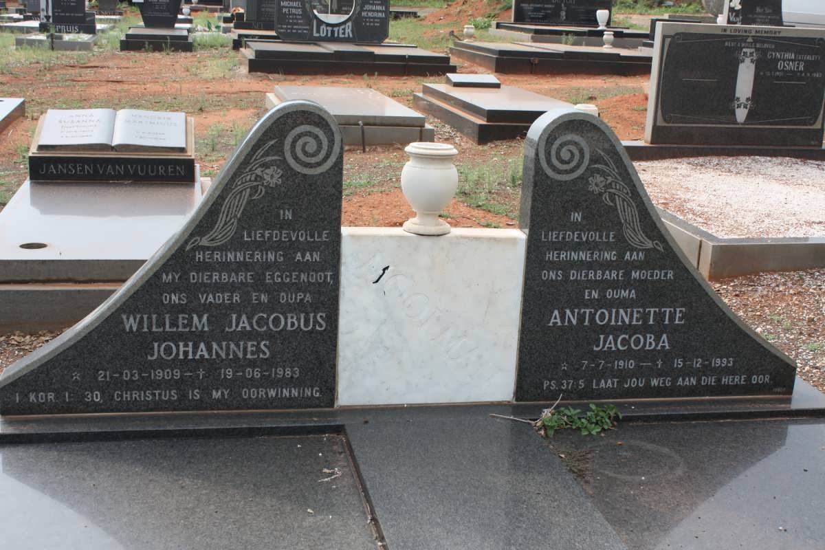 MOOLMAN Willem Jacobus Johannes 1909-1983 &amp; Antoinette Jacoba 1910-1993