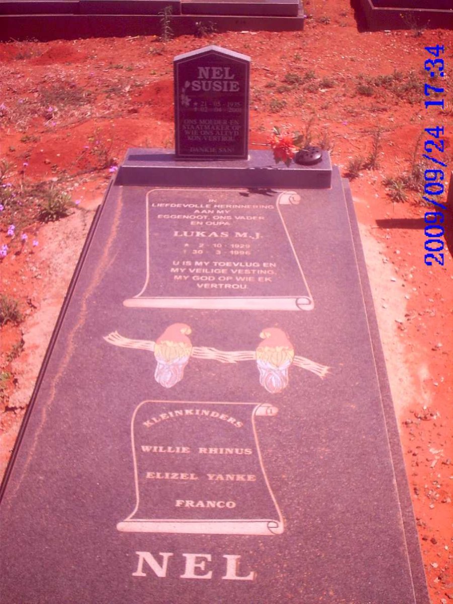 NEL Lukas M.J. 1929-1996 &amp; Susie 1935-2001