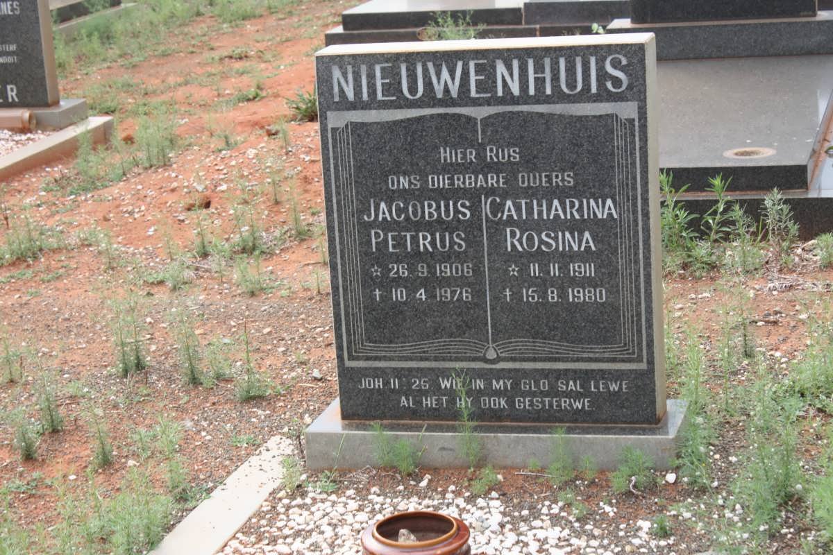 NIEUWENHUIS Jacobus Petrus 1906-1976 &amp; Catharina Rosina 1911-1980
