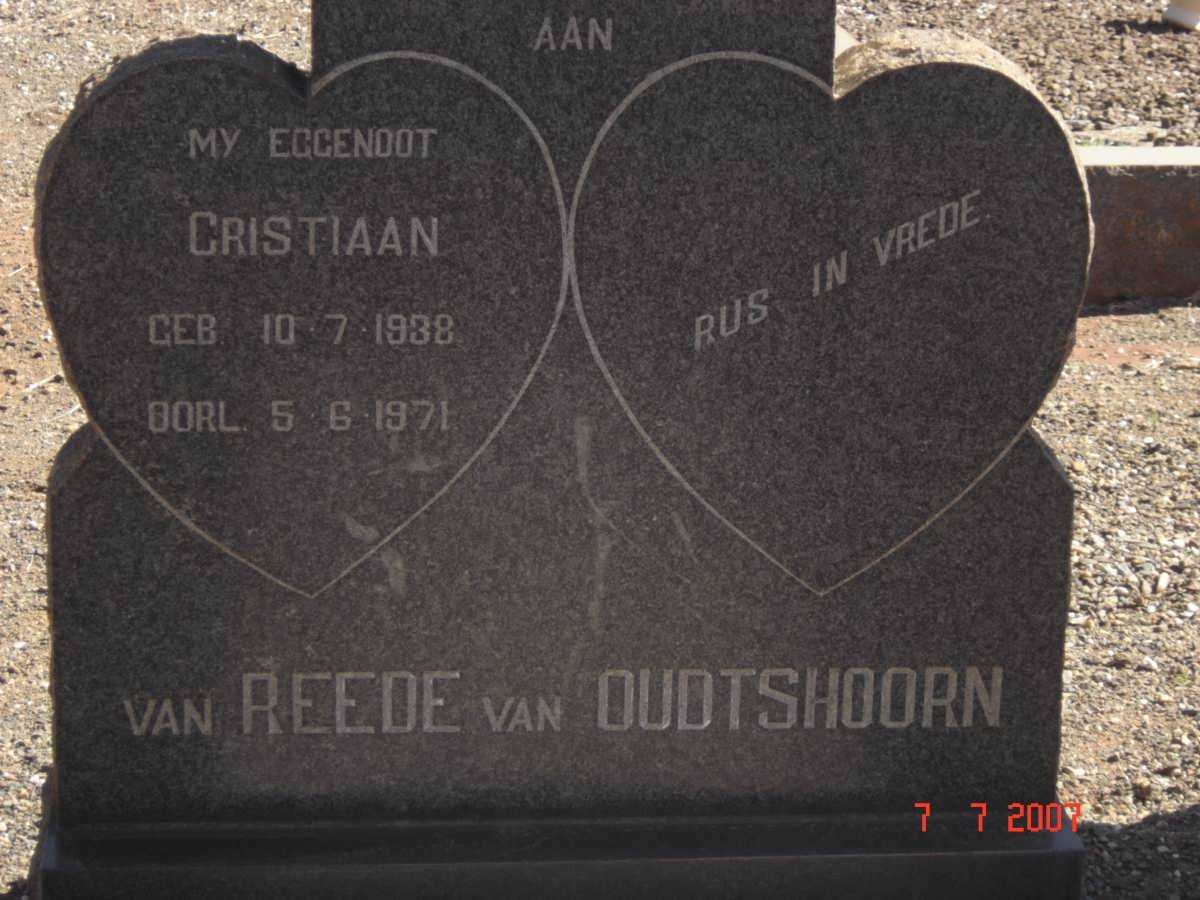 OUDTSHOORN Cristiaan, van Reede van 1938-1971