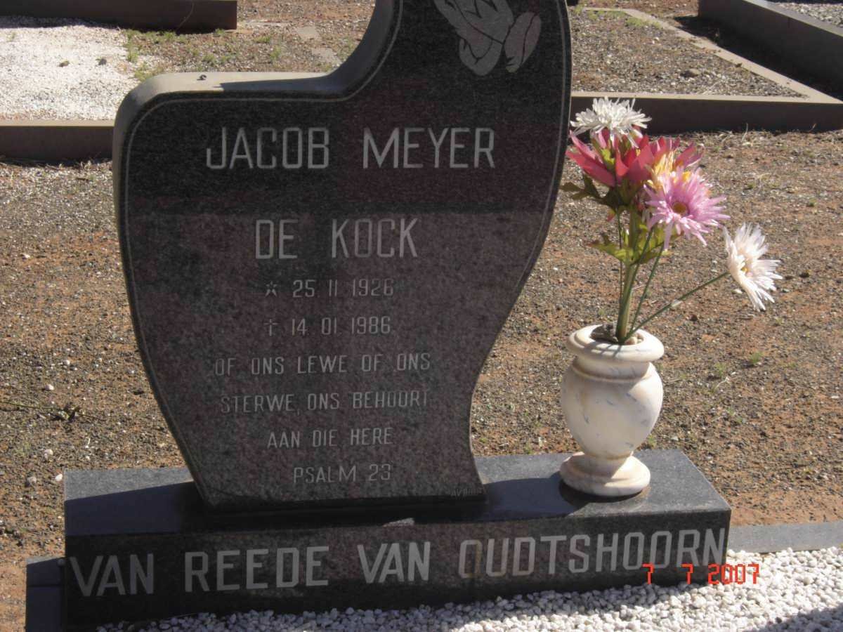 OUDSTHOORN Jacob Meyer de Kock, van Reede van 1926-1986