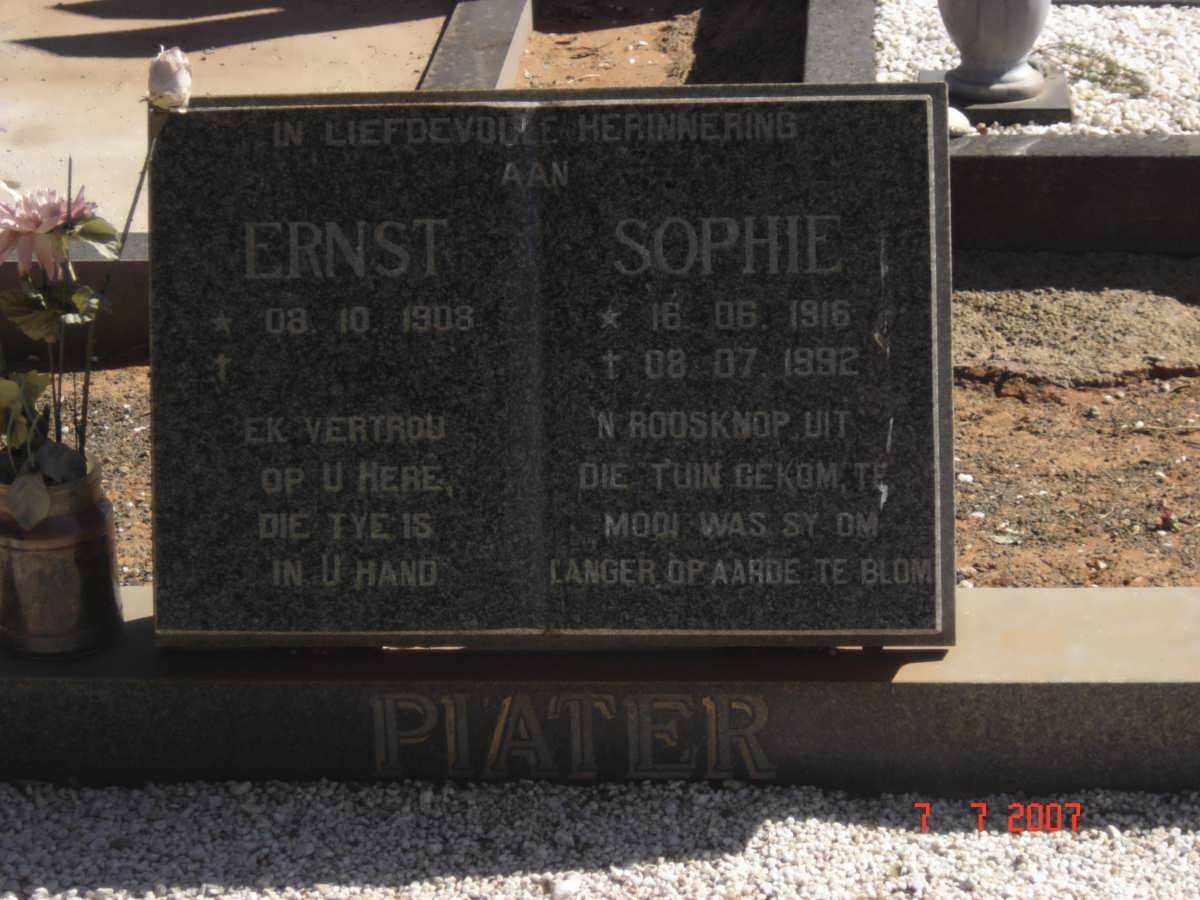 PIATER Ernst 1908- &amp; Sophie 1916-1992