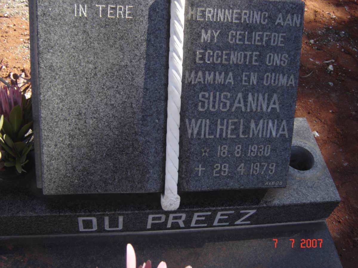 PREEZ Susanna Wilhelmina, du 1930-1979