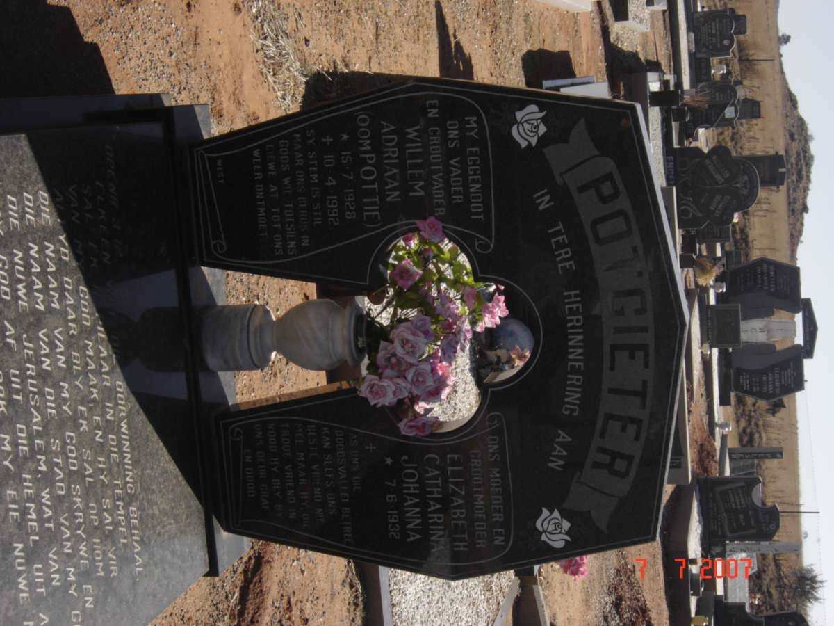POTGIETER Willem Adriaan 1928-1992 &amp; Elizabeth Catharina Johanna 1932-