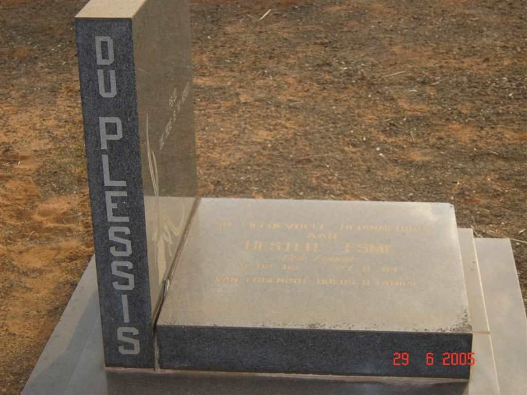 PLESSIS Hester Esmé, du nee FOURIE 1963-1984_1