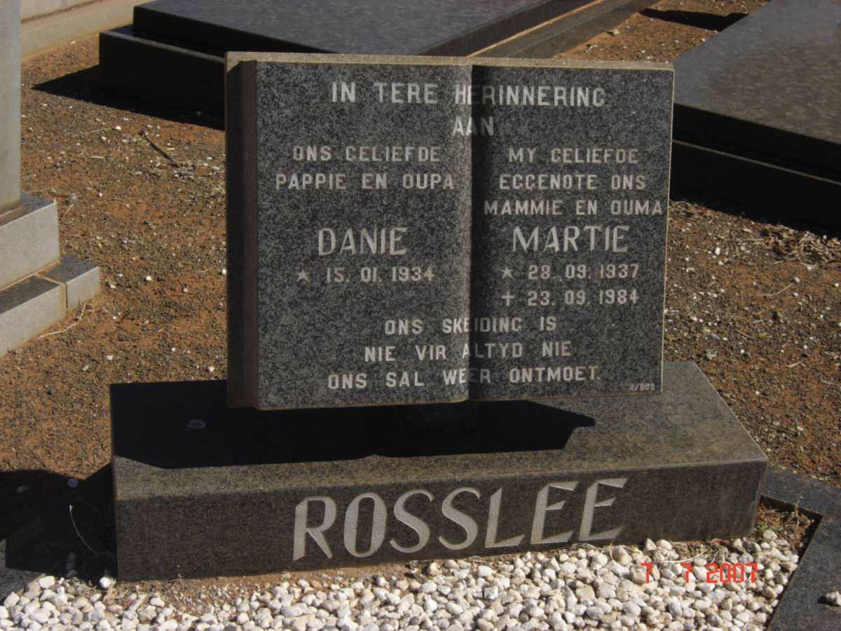 ROSSLEE Danie 1934- &amp; Martie 1937-1984