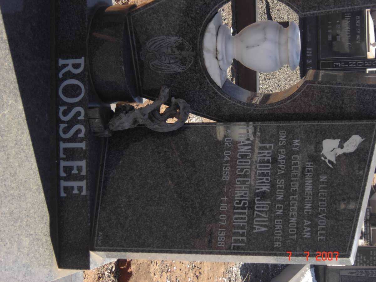 ROSSLEE Frederik Jozua Francois Christoffel 1958-1988
