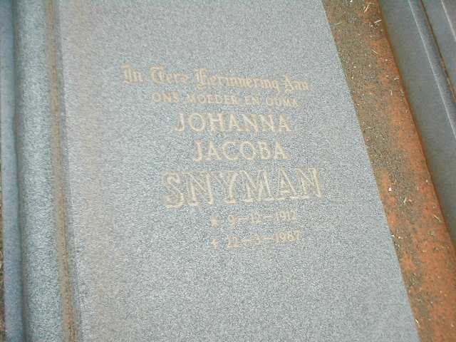 SNYMAN Johanna Jacoba 1912-1987