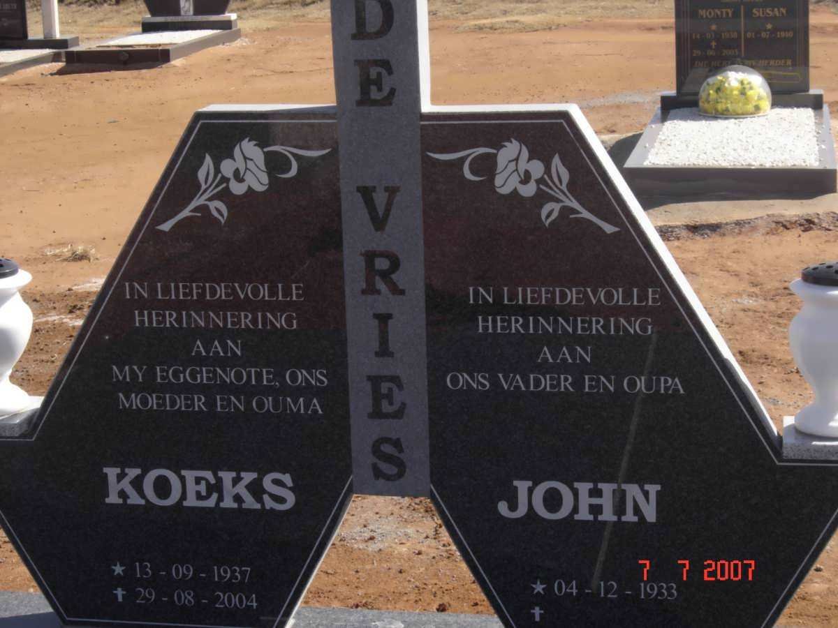 VRIES John, de 1933- &amp; Koeks 1937-2004