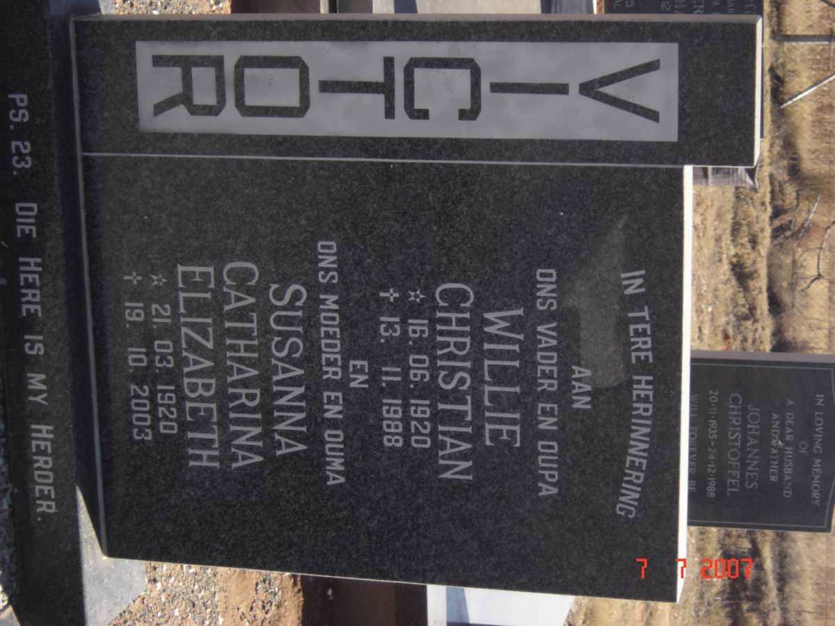 VICTOR Willie Christian 1920-1988 &amp; Susanna Catharina Elizabeth 1920-2003