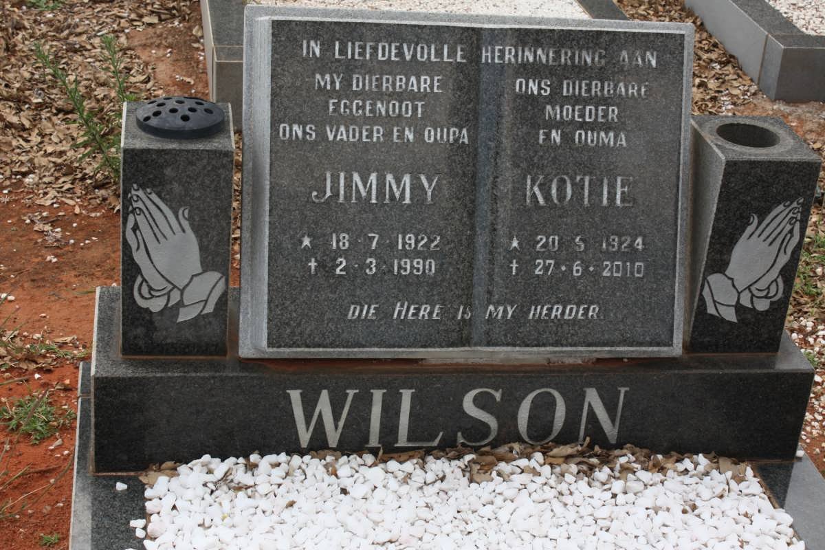 WILSON Jimmy 1922-1990 &amp; Kotie 1924-2010