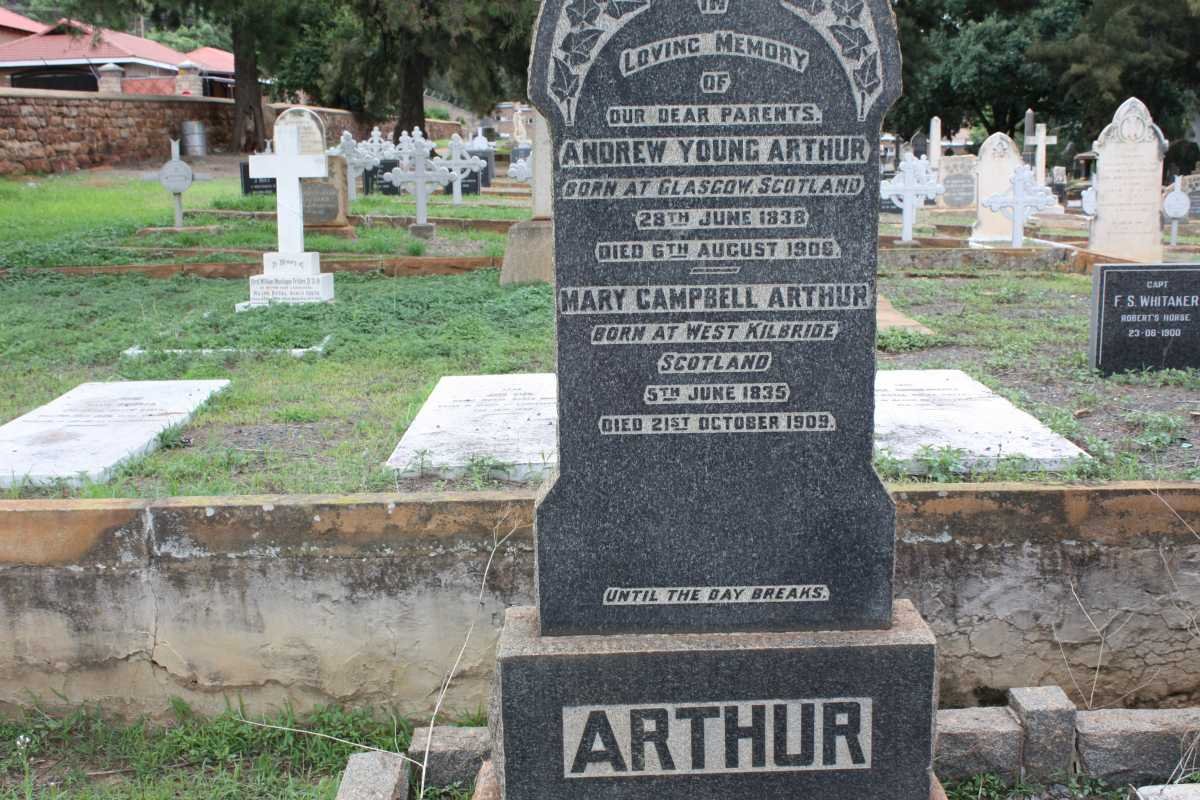 ARTHUR Andrew Young 1838-1906 &amp; Mary Campbell 1835-1909