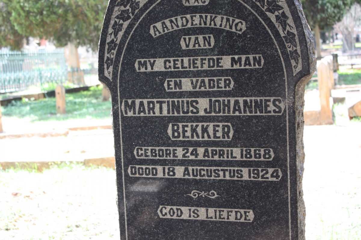 BEKKER Marthinus Johannes 1868-1924