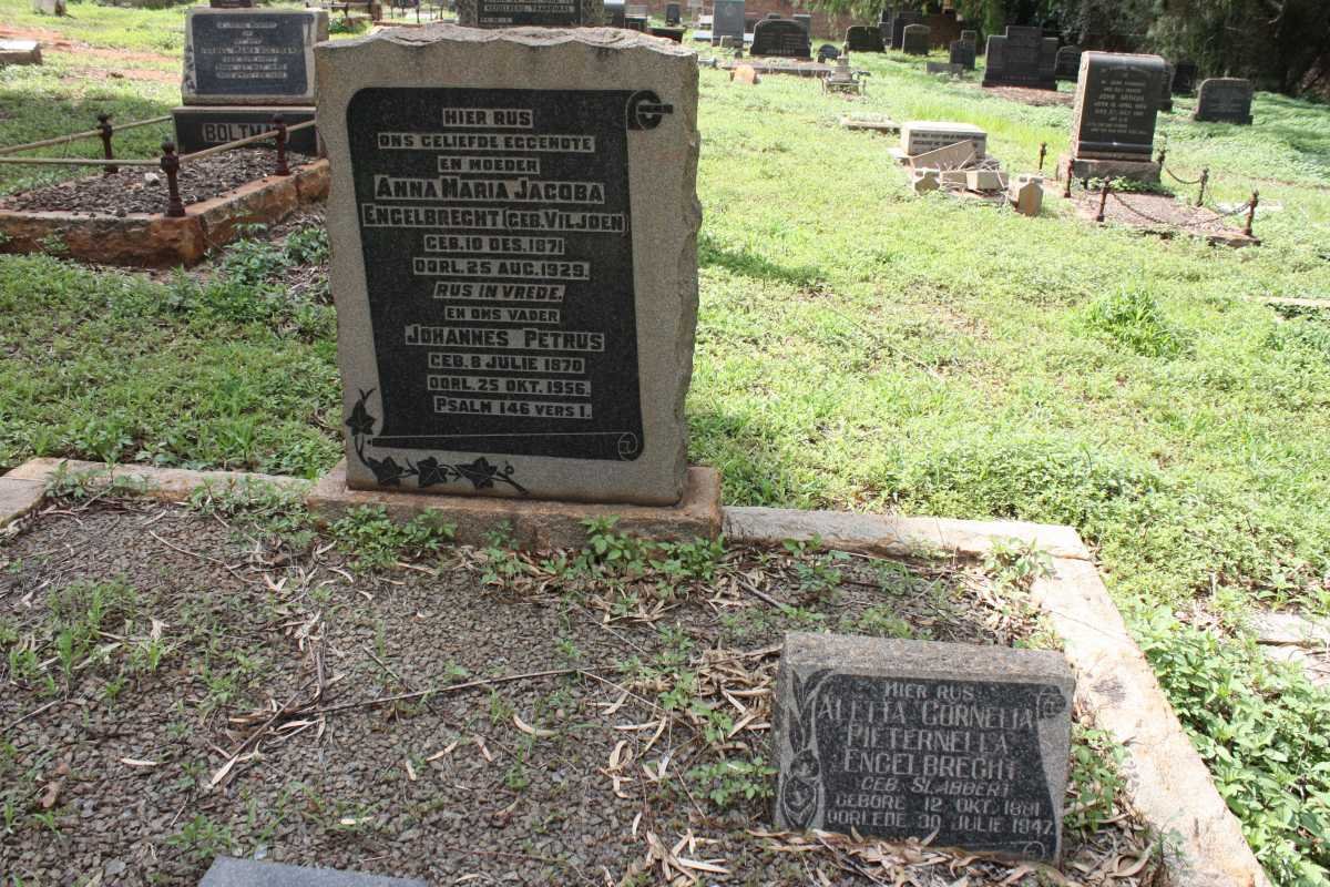 ENGELBRECT Johannes Petrus 1870-1956 &amp; Anna Maria Jacoba VILJOEN 1871-1929