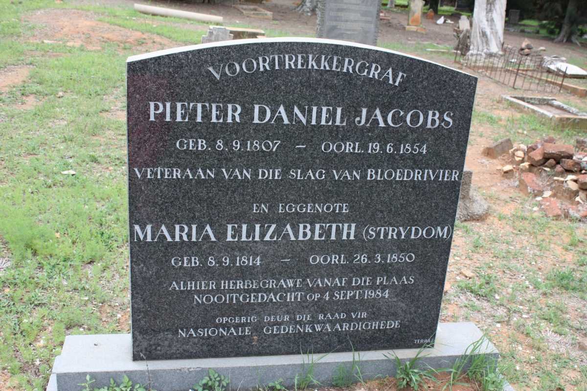 JACOBS Pieter Daniel 1807-1854 &amp; Maria Elizabeth STRYDOM 1814-1850