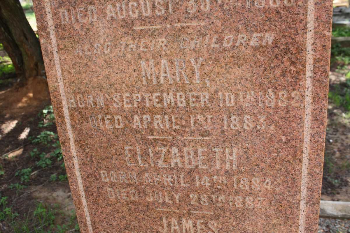 RUSSELL Dinah 1859-1888 :: RUSSELL Mary 1882-1883 :: RUSSELL Elizabeth 1884-1887 :: RUSSELL James 1886-1887