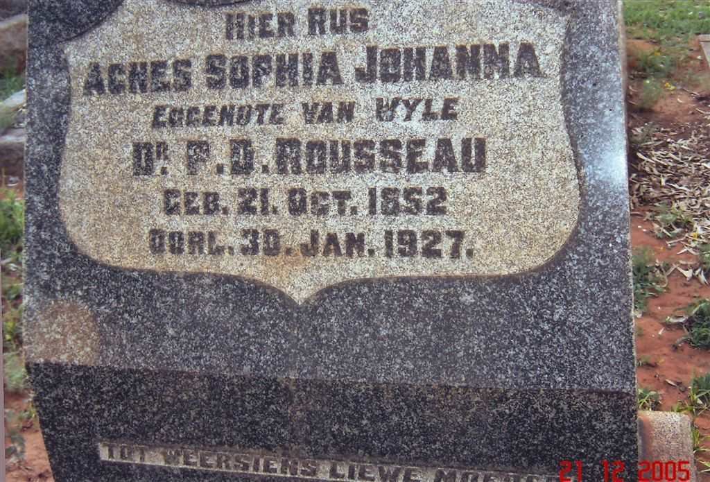ROUSSEAU Agnes Sophia Johanna 1852-1927