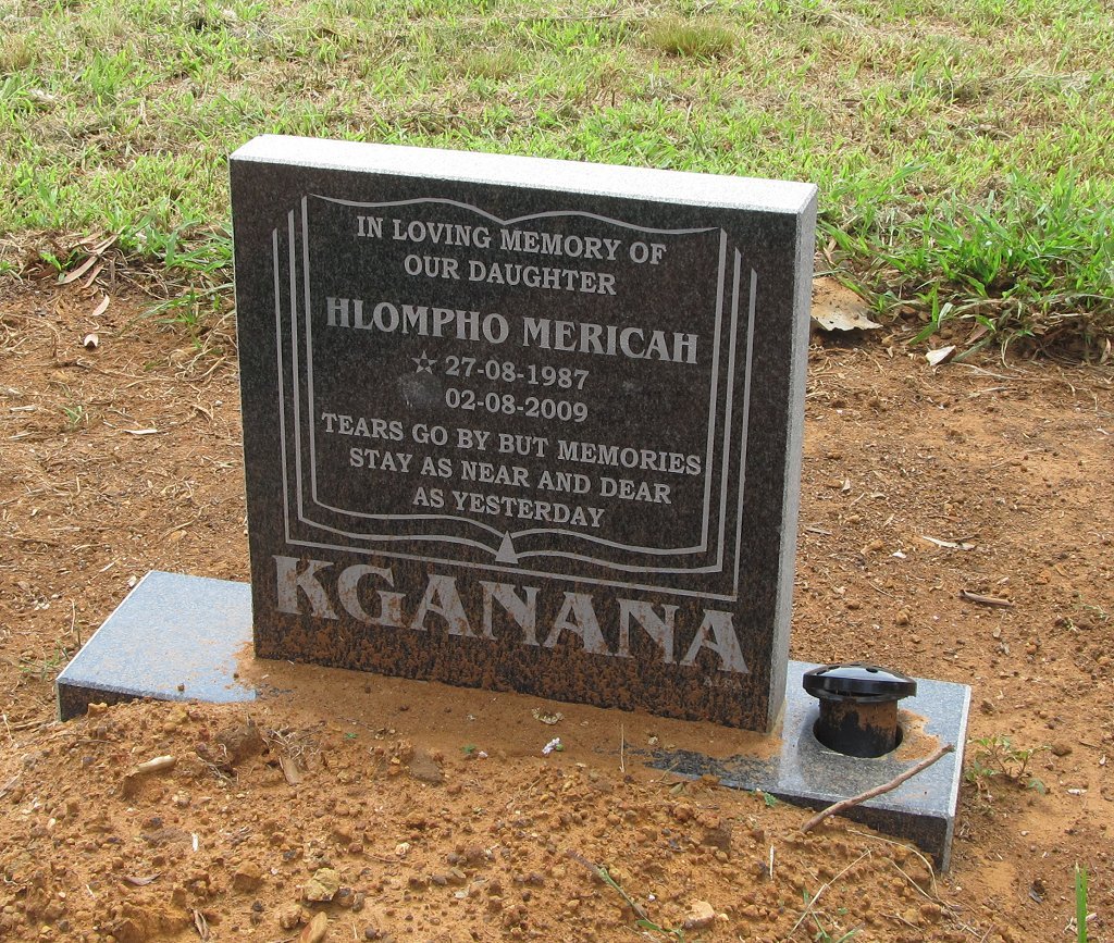 KGANANA Hlompho Mericah 1987-2009