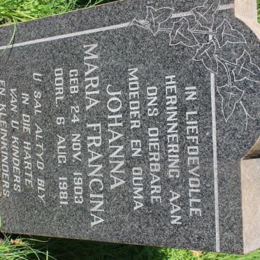 ? Johanna Maria Francina 1903-1981