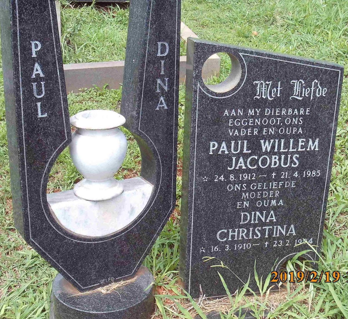 ? Paul Willem Jacobus 1912-1985 &amp; Dina Christina 1910-1994
