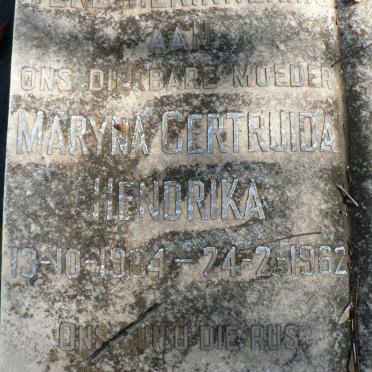 ? Maryna Gertruida Hendrika 1904-1962