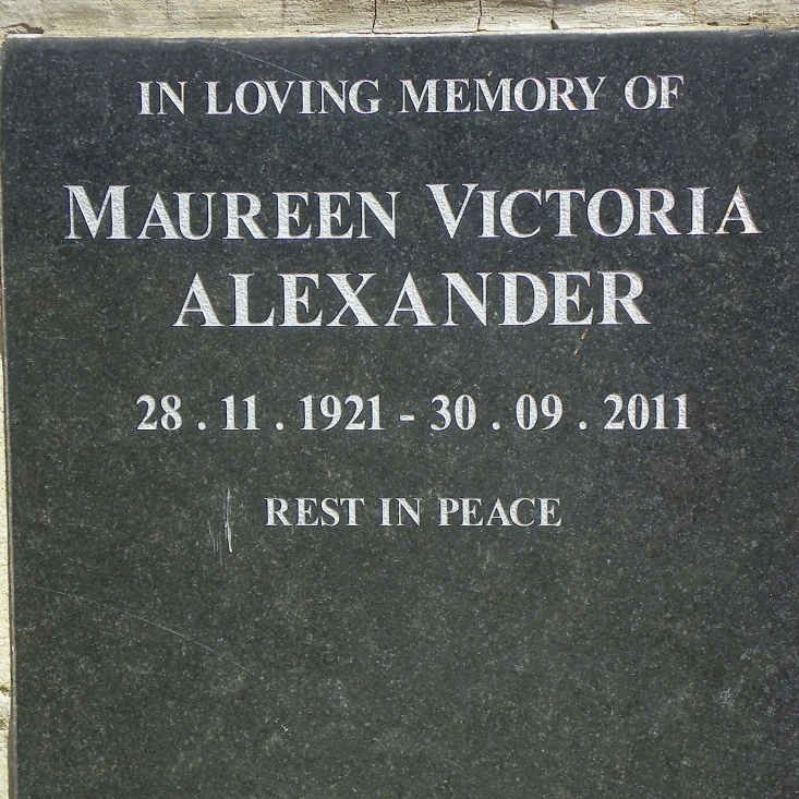 ALEXANDER Maureen Victoria 1921-2011