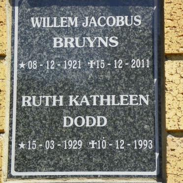 BRUYNS Willem Jacobus 1921-2011 :: DODD Ruth Kathleen 1929-1993