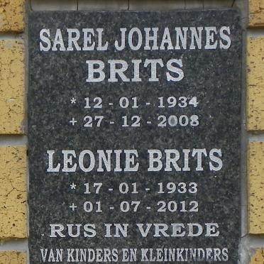 BRITS Sarel Johannes 1934-2008 &amp; Leonie 1933-2012