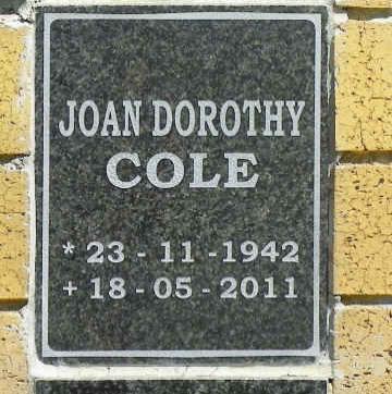COLE Joan Dorothy 1942-2011