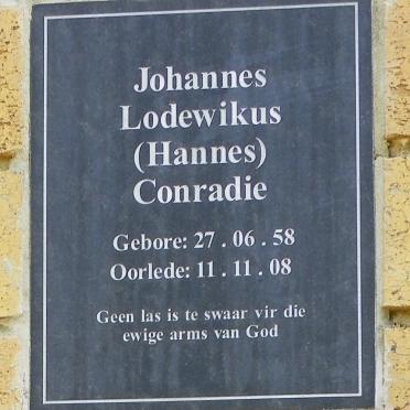 CONRADIE Johannes Lodewikus 1958-2008