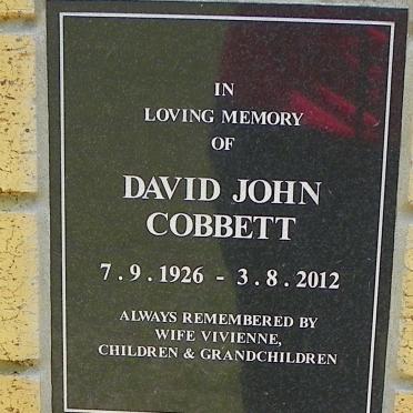 COBBETT David John 1926-2012