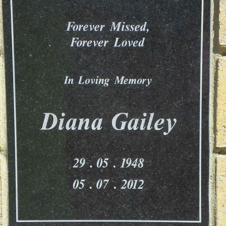 GAILEY  Diana 1948-2012