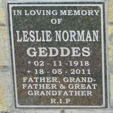 GEDDES Leslie Norman 1918-2011
