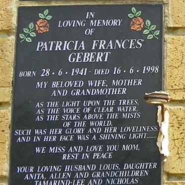 GEBERT Patricia Frances 1941-1998
