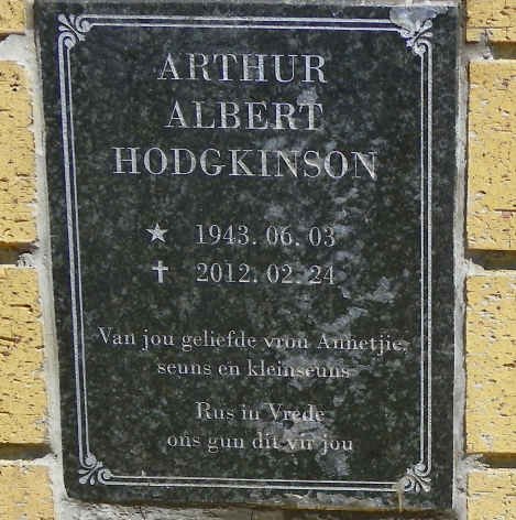 HODGKINSON Arthur Albert 1943-2012