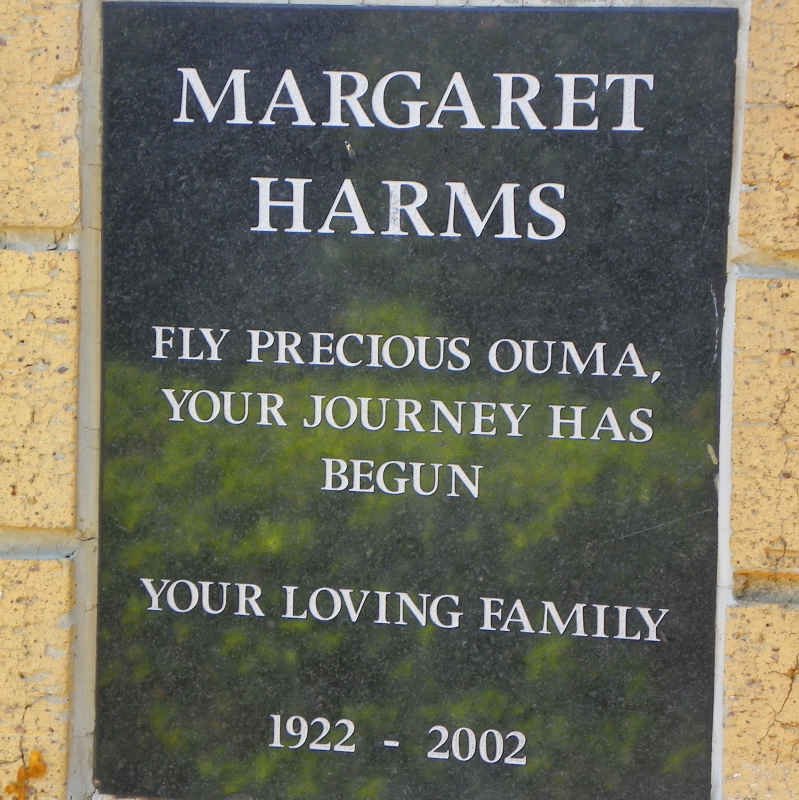 HARMS Margaret 1922-2002