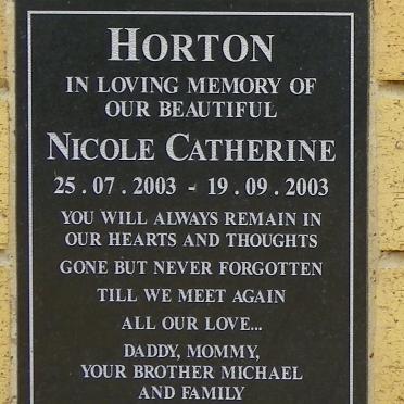 HORTON Nicole Catherine 2003-2003