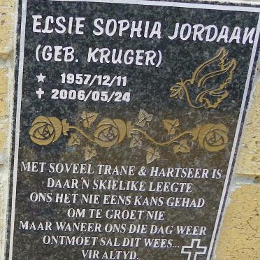 JORDAAN Elsie Sophia nee KRUGER 1957-2006
