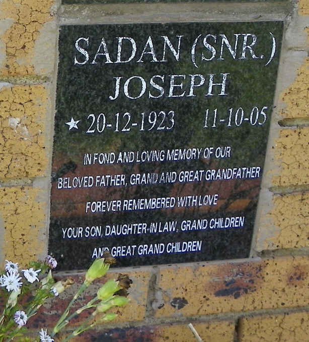 JOSEPH Sadan 1923-2005