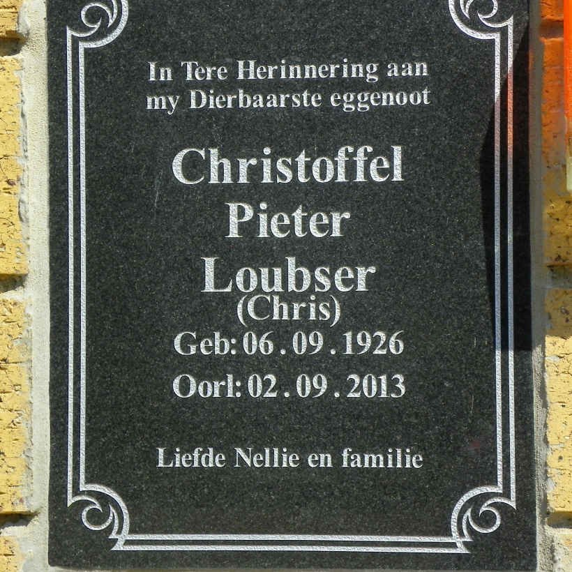 LOUBSER Christoffel Pieter 1926-2013