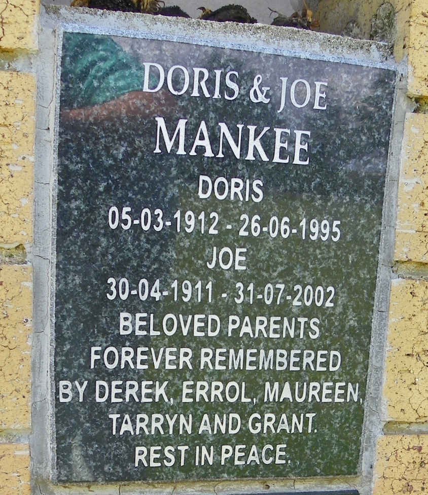 MANKEE Joe 1911-2002 &amp; Doris 1912-1995